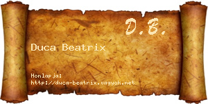 Duca Beatrix névjegykártya
